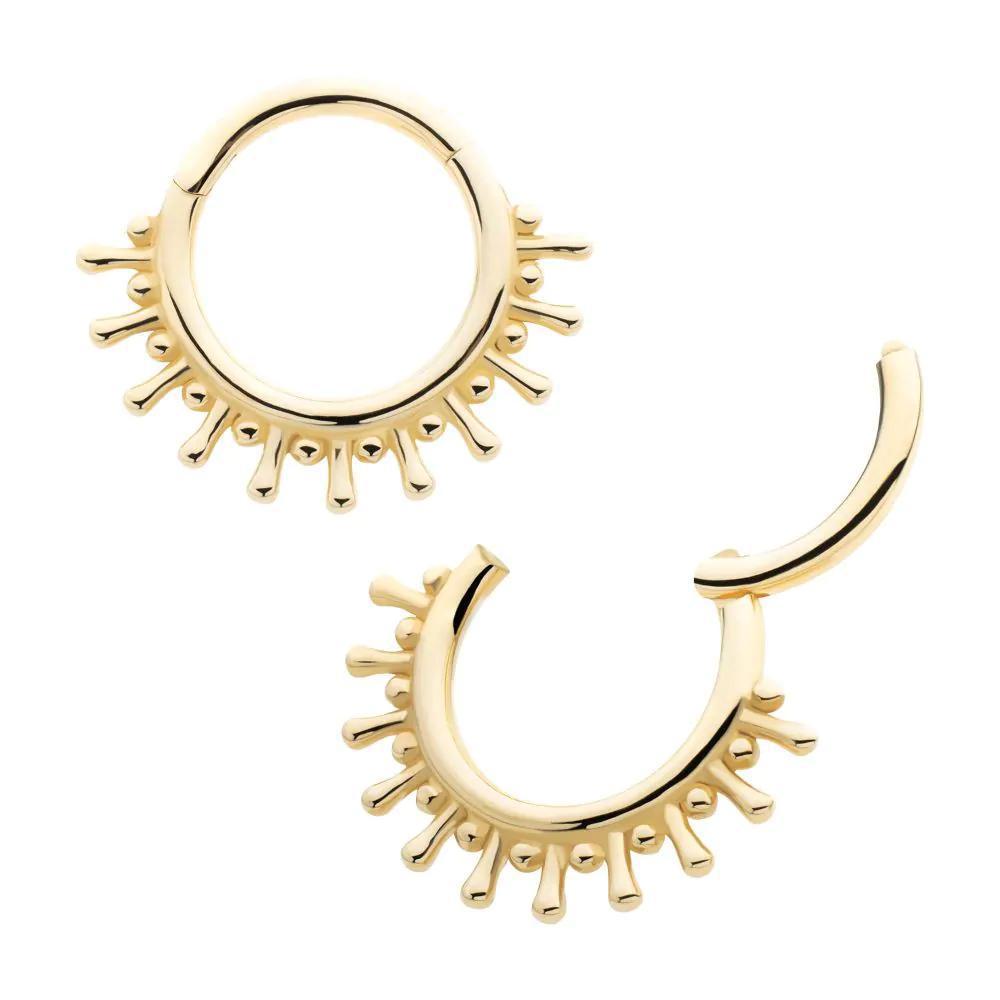 Invictus | 14k gold | 11-Spike Edge Hinged Segment Clicker