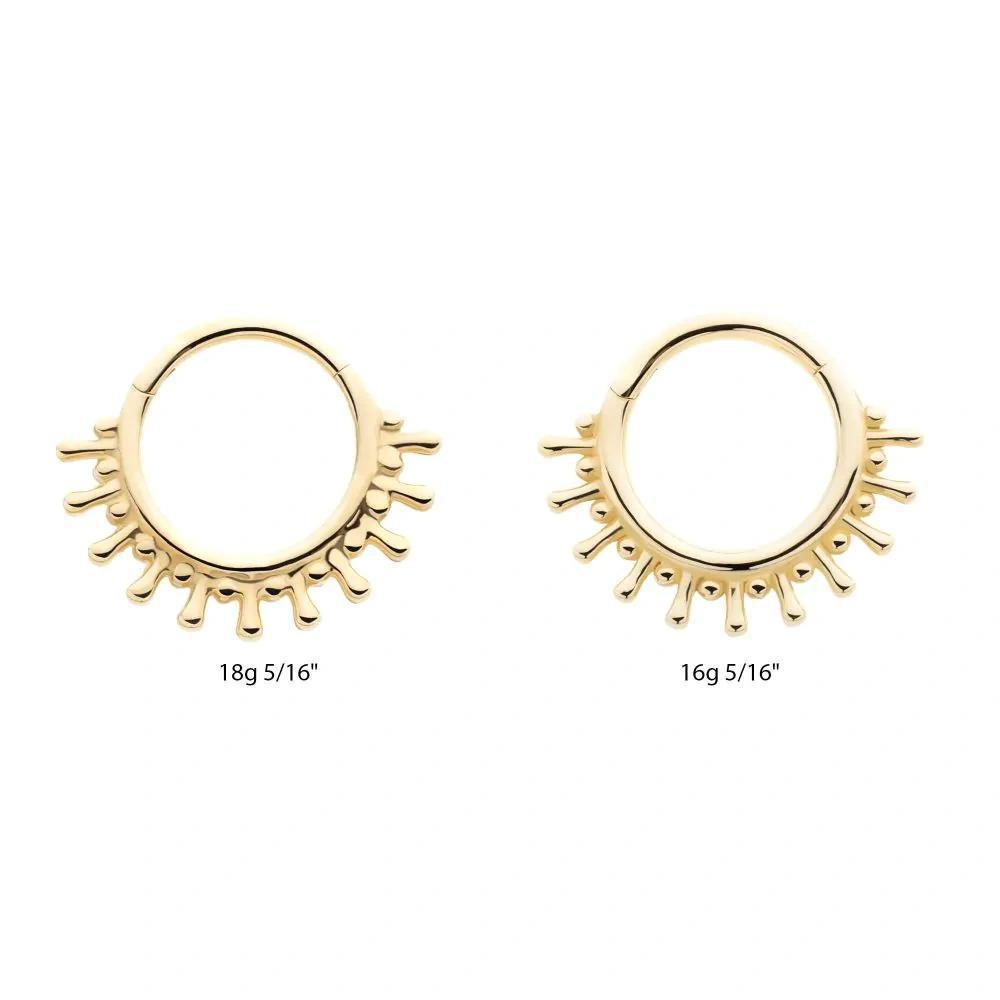 Invictus | 14k gold | 11-Spike Edge Hinged Segment Clicker