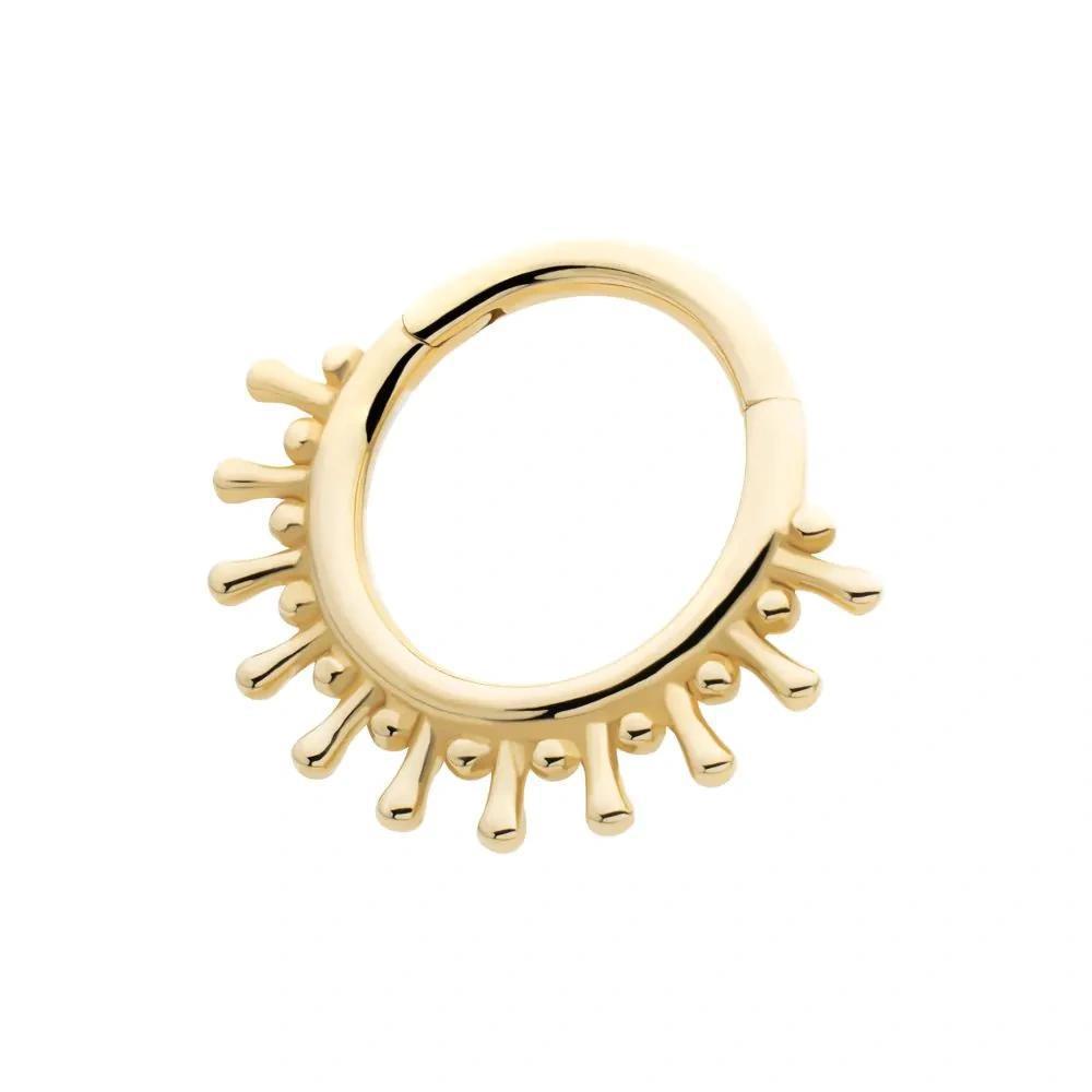 Invictus | 14k gold | 11-Spike Edge Hinged Segment Clicker