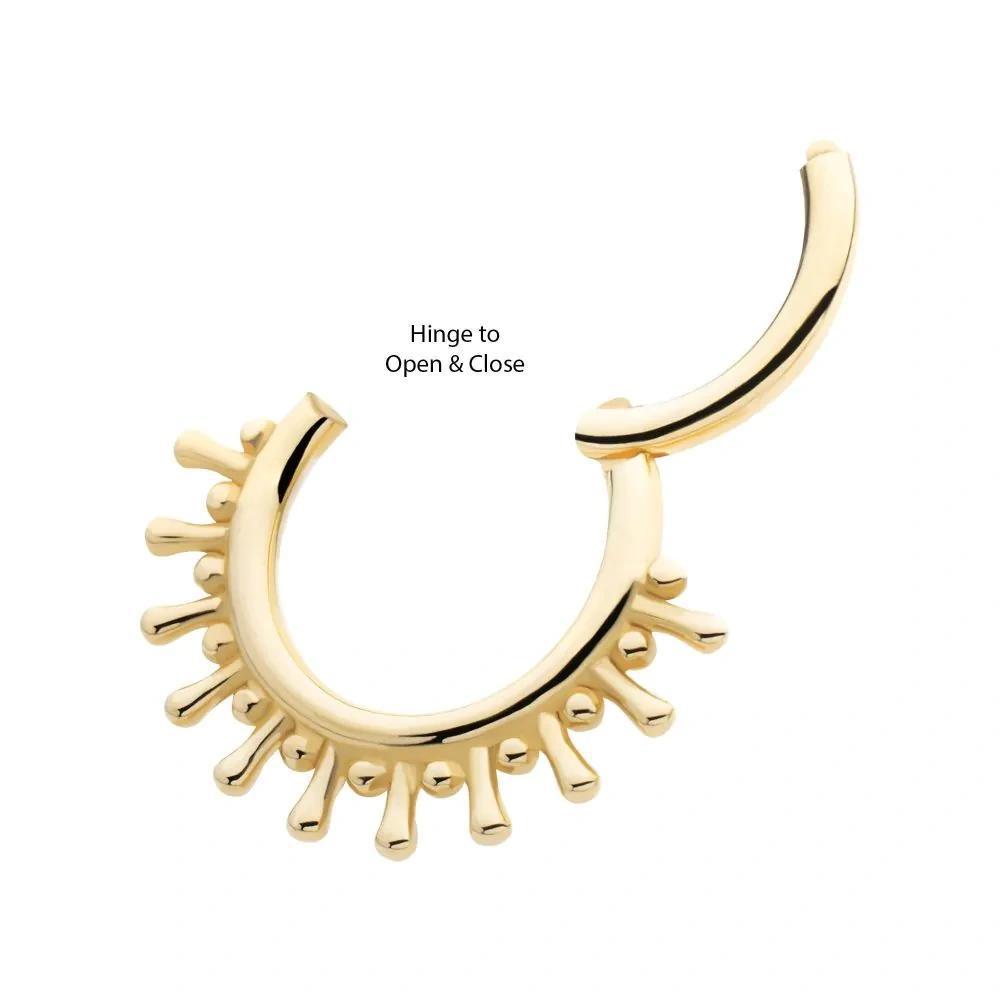 Invictus | 14k gold | 11-Spike Edge Hinged Segment Clicker