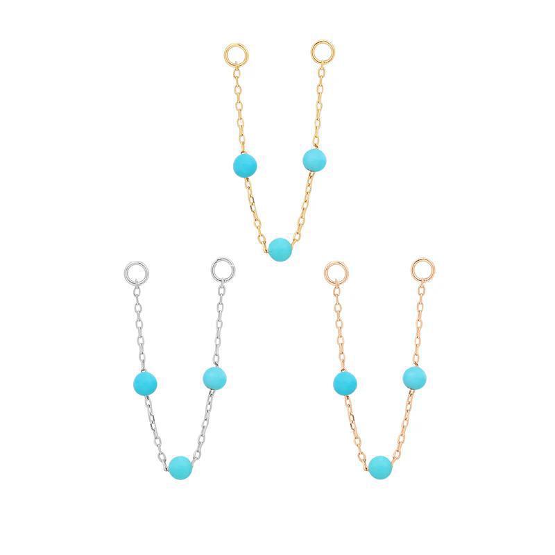 Buddha | 14k gold | 3 Bead Chain | Turquoise