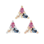 Buddha | 14k gold | 3 Little Pears | London Blue Topaz + White Topaz + Pink Sapphire