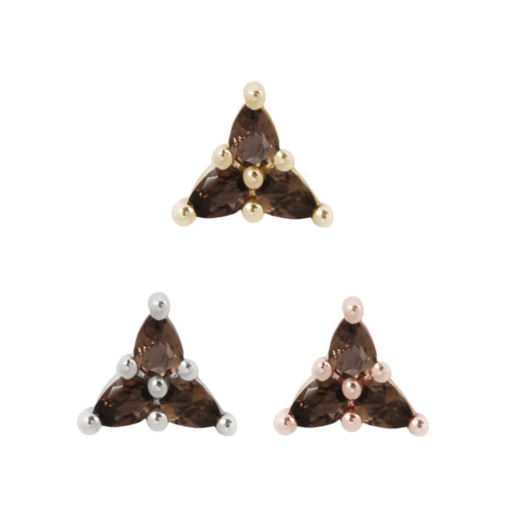 Buddha | 14k gold | 3 Little Pears | Smoky Quartz
