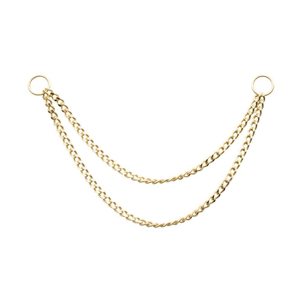 Invictus | 14k gold | 2 Tier Curb Chain with Ring