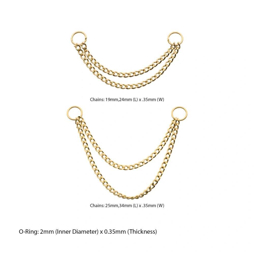 Invictus | 14k gold | 2 Tier Curb Chain with Ring