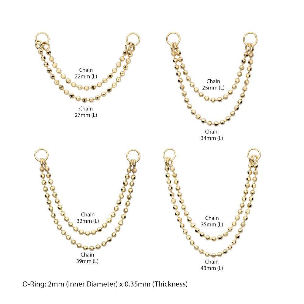 Invictus | 14k gold | 2- Tier Bead Chain with Rings