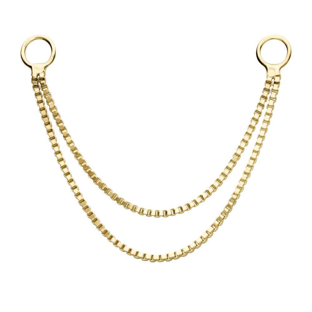 Invictus | 14k gold | 2- Tier Box Chain with Rings