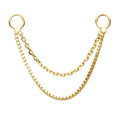 Invictus | 14k gold | 2-Tier Box and Link Chain with Rings