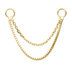Invictus | 14k gold | 2-Tier Box and Link Chain with Rings