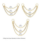 Invictus | 14k gold | 3-Tier Bead and Link Chain with Rings