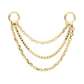 Invictus | 14k gold | 3-Tier Box and Link Chain with Rings