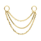 Invictus | 14k gold | 3-Tier Box and Link Chain with Rings