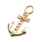 Invictus | 14k gold | Anchor Charm | CZ
