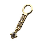 Invictus | 14k gold | Bar with Dangle Prong Set Charm | CZ