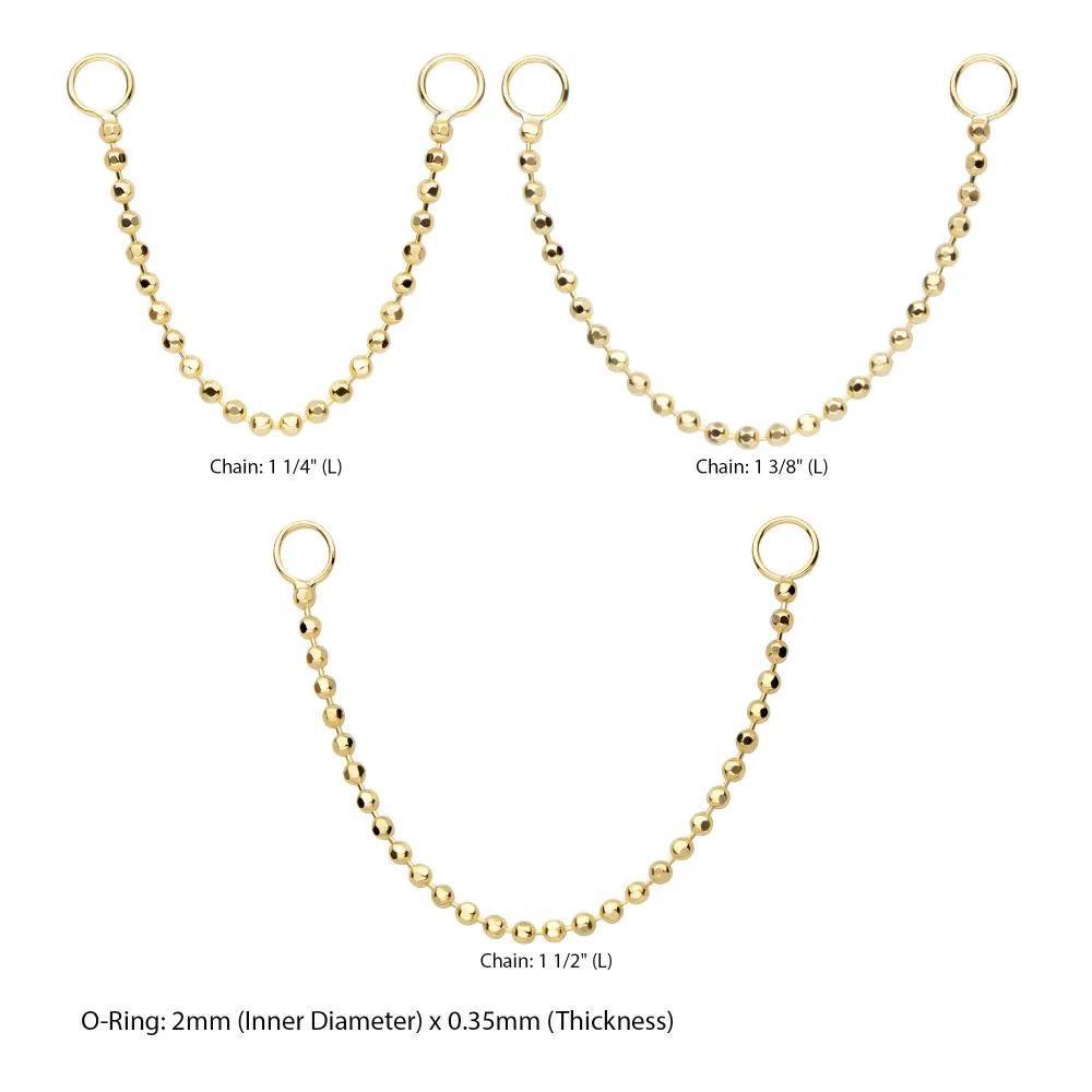 Invictus | 14k gold | Bead Chain with Rings
