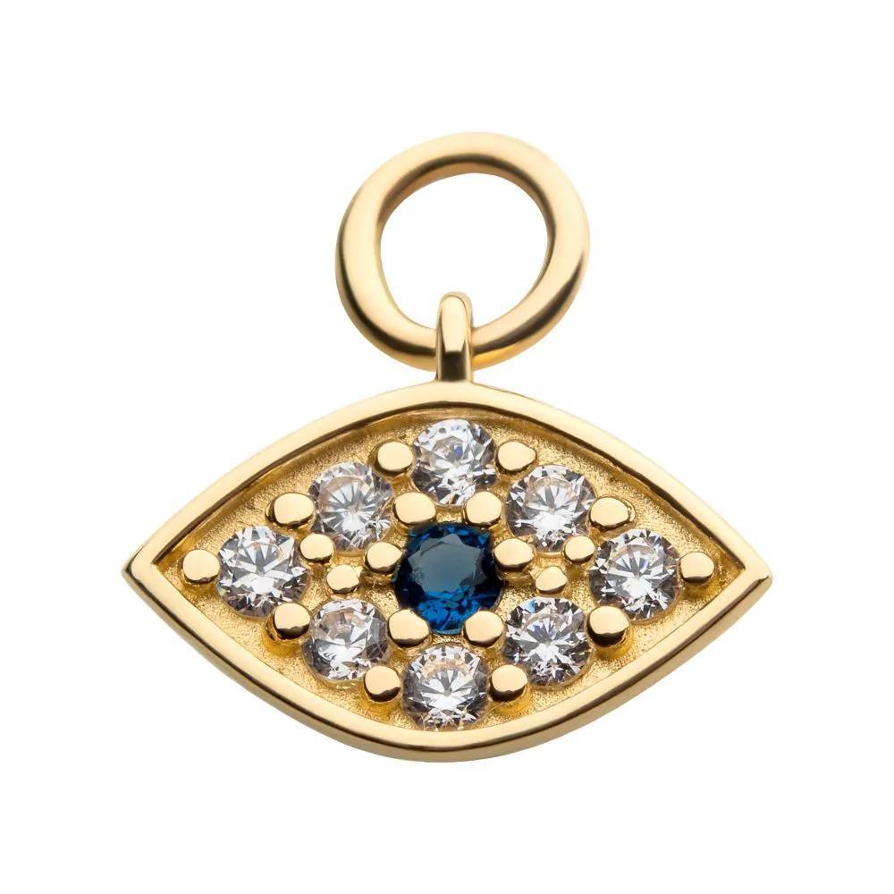 Invictus | 14k gold | Evil Eye Charm | CZ