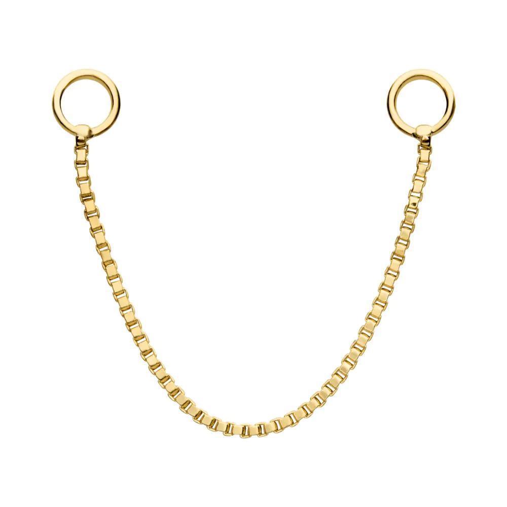 Invictus | 14k gold | Gold Box Chain with Rings