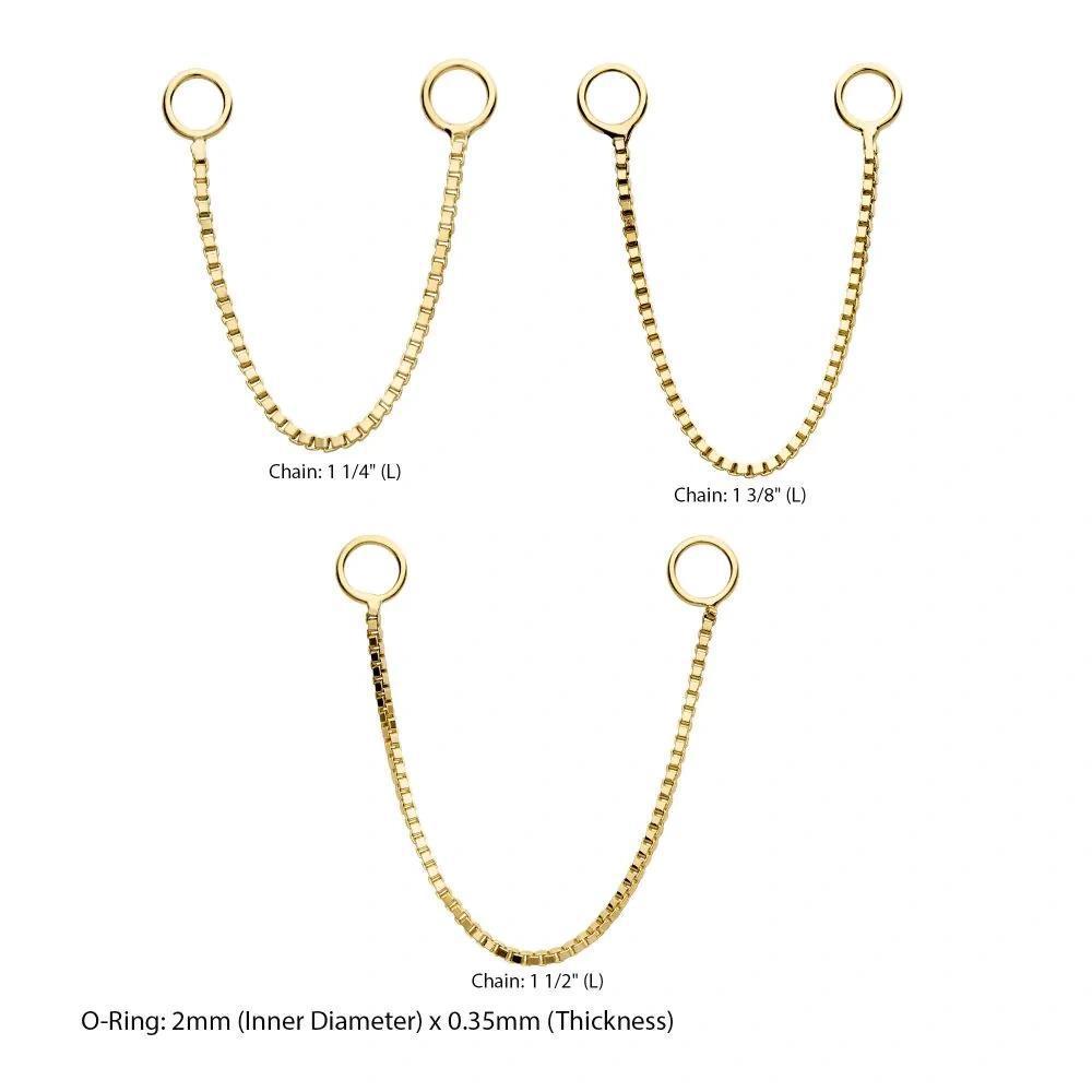 Invictus | 14k gold | Gold Box Chain with Rings