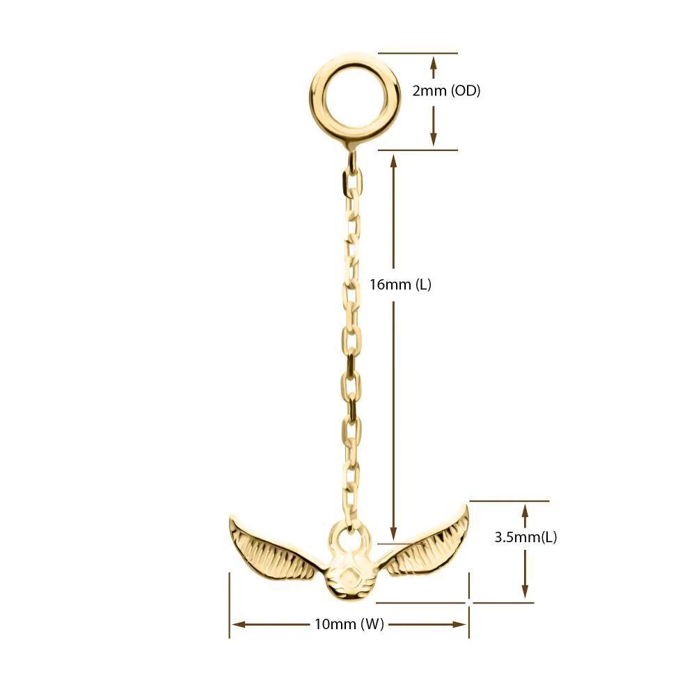 Invictus | 14k gold | Harry Potter | Golden Snitch Dangle Charm
