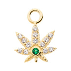 Invictus | 14k gold | Pot Leaf Charm | CZ
