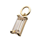 Invictus | 14k gold | Prong Set Baguette Charm | CZ