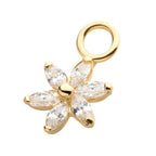 Invictus | 14k gold | Prong Set Flower Charm | CZ