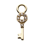 Invictus | 14k gold | Prong Set Key Charm | CZ