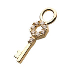 Invictus | 14k gold | Prong Set Key Charm | CZ