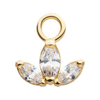 Invictus | 14k gold | Pronged Marquise Trinity Charm | CZ