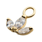 Invictus | 14k gold | Pronged Marquise Trinity Charm | CZ