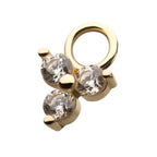 Invictus | 14k gold | Pronged Trinity Charm | CZ