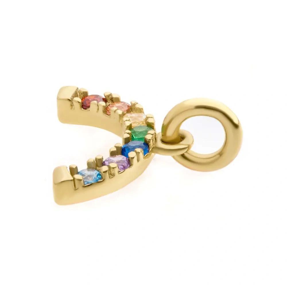 Invictus | 14k gold | Rainbow Arch Charm | CZ