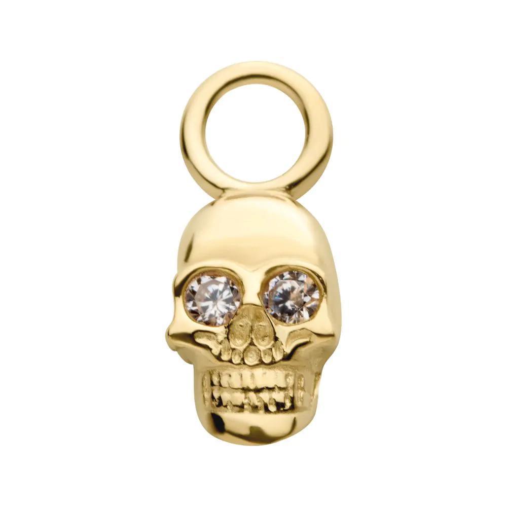 Invictus | 14k gold | Skull Charm | CZ