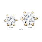 Invictus | 14k gold | 14g Dermal Top | 6-Prong Clear CZ