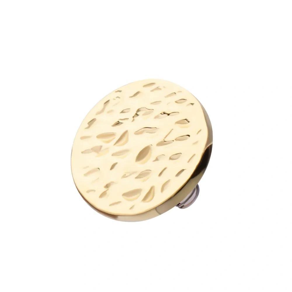 Invictus | 14k gold | 14g Dermal Top | Hammered Disk