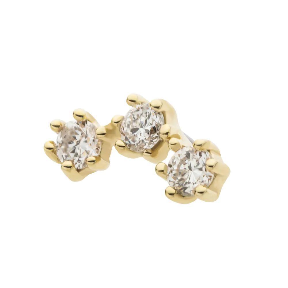 Invictus | 14k gold | 3 Cluster w/ 6-Prong Setting | Lab-Grown Diamond