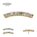 Invictus | 14k gold | Curved Bar Top with 6-Cluster Prong Set Lab-Grown Diamonds | Lab-Grown Diamond