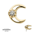 Invictus | 14k gold | Cut Out Crescent Moon|Lab-Grown Diamond