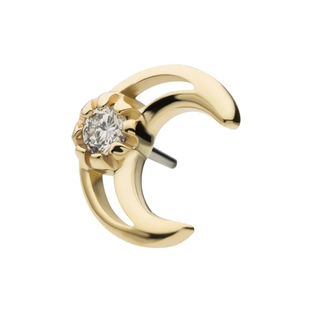 Invictus | 14k gold | Cut Out Crescent Moon|Lab-Grown Diamond
