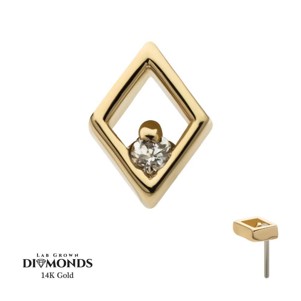 Invictus | 14k gold | Cut Out Rhombus Shape Prong | Lab-Grown Diamond