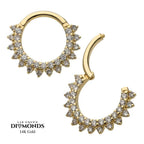Invictus | 14k gold | Double Row Front Facing Hinged Hoop | Lab-Grown Diamonds