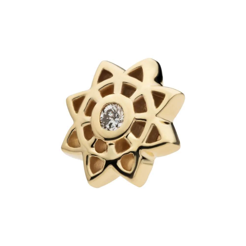 Invictus | 14k gold | Mandala Flower w/ Center Bezel | Lab-Grown Diamond