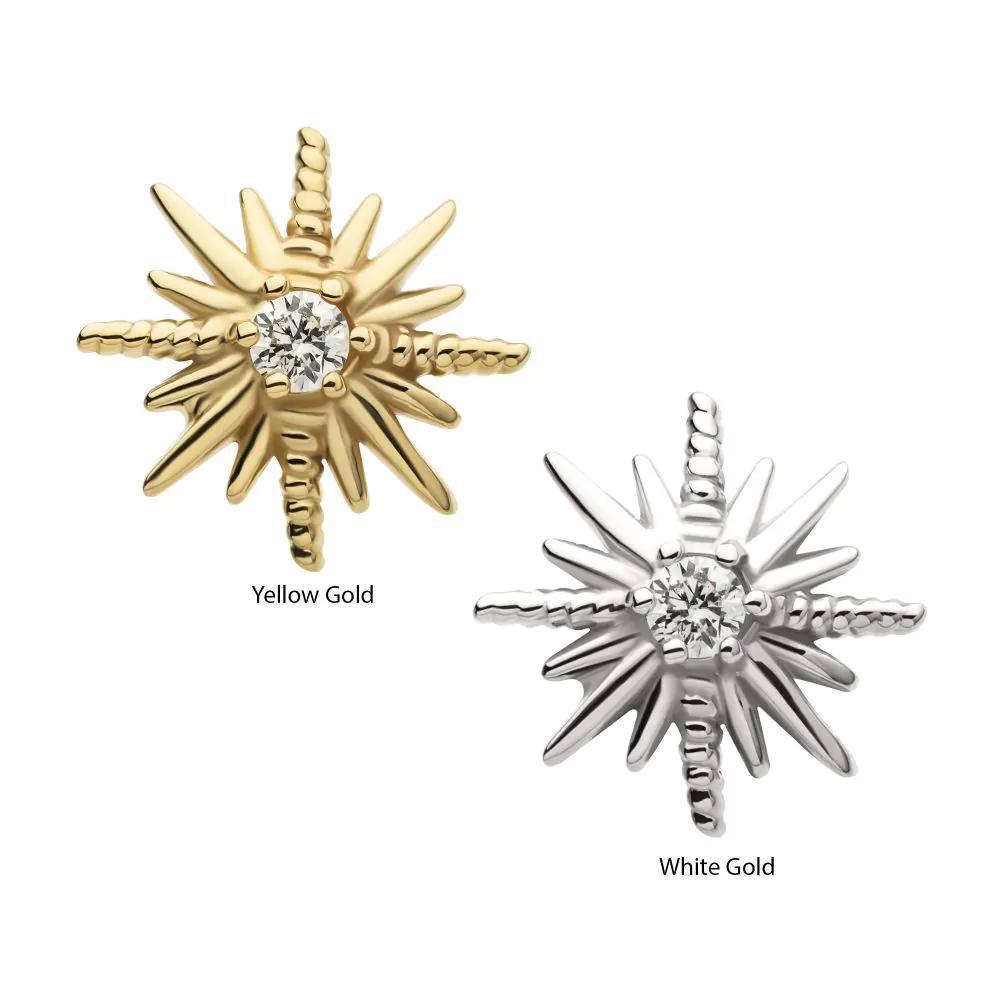 Invictus | 14k gold | Sunburst with 6-Prong Lab-Grown Diamond | Lab-Grown Diamond