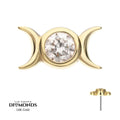 Invictus | 14k gold | Triple Moon Phase Top with Bezel Lab-Grown Diamond | Lab-Grown Diamond