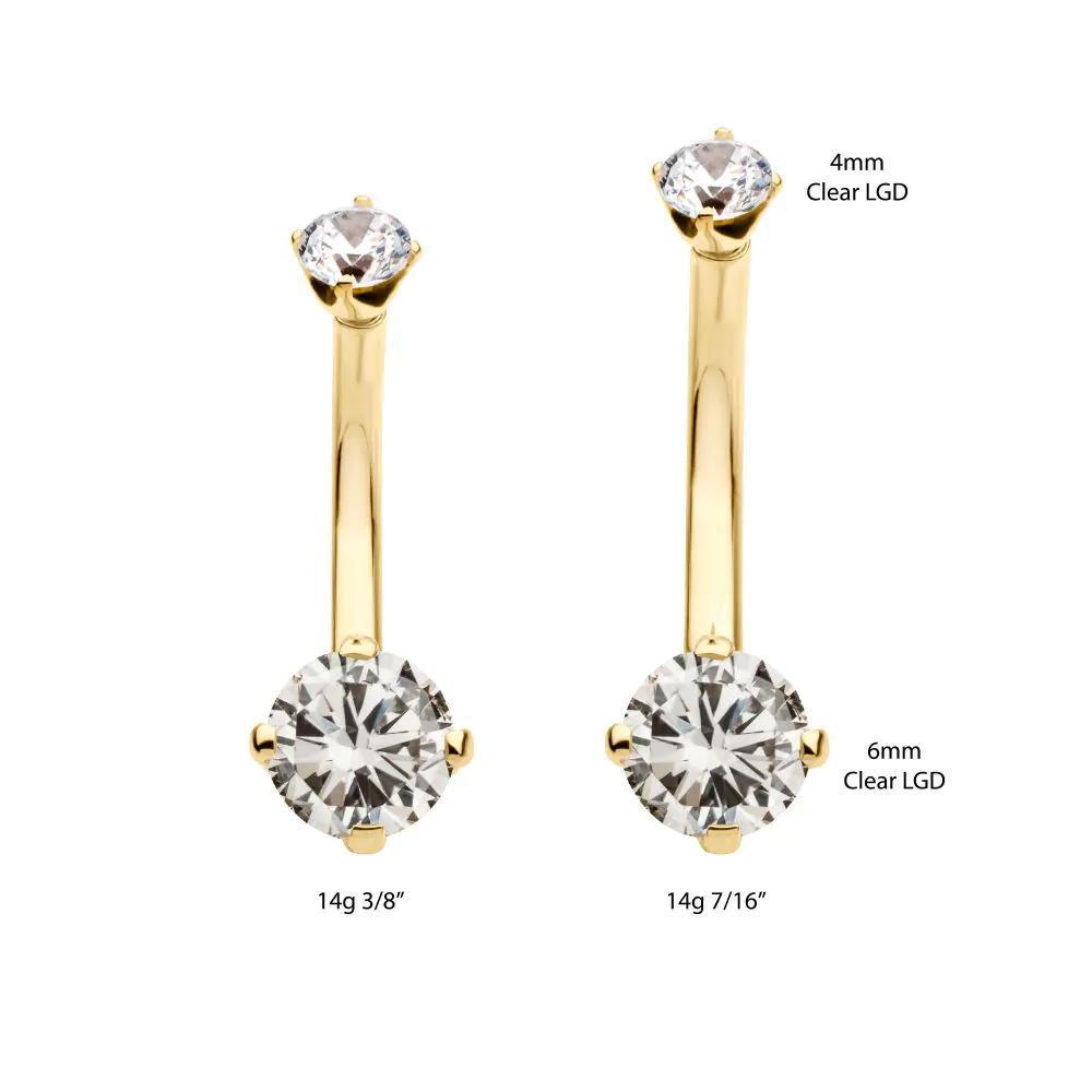 Invictus | 14k gold | Double Round 4-Prong Clear Lab-Grown Diamonds | 14g 7/16