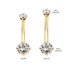 Invictus | 14k gold | Double Round 4-Prong Clear Lab-Grown Diamonds | 14g 7/16