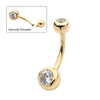 Invictus | 14k gold | Internally Threaded Navel | Bezel-Set CZ