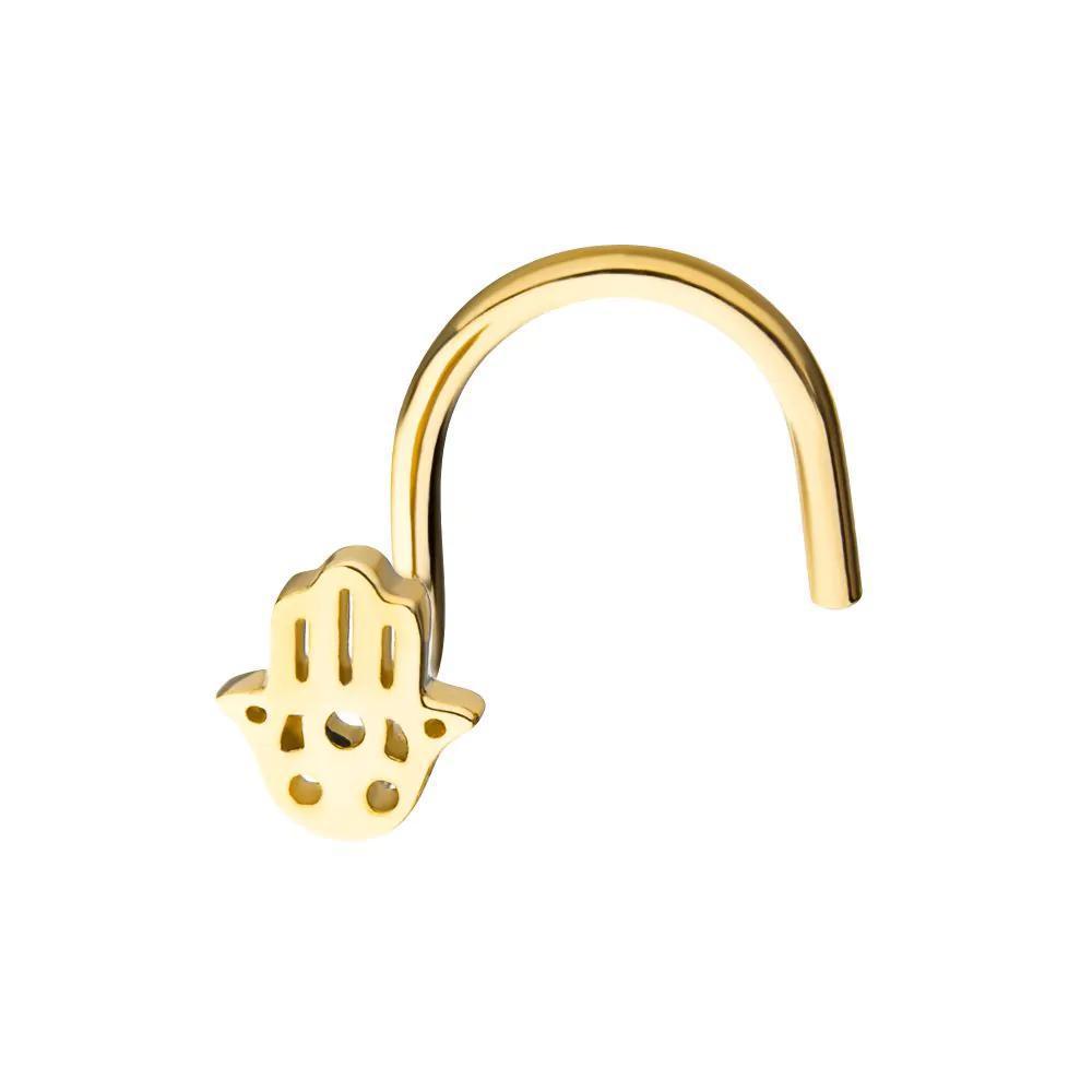 Invictus | 14k gold | Hamsa Nose Screw
