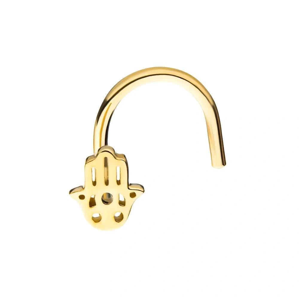Invictus | 14k gold | Hamsa Nose Screw