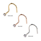 Invictus | 14k gold | Prong Set Nose Screw | CZ